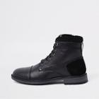 River Island Mens Fleece Trim Lace-up Boots