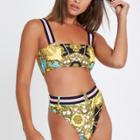 River Island Womens Mixed Print Bandeau Bikini Top