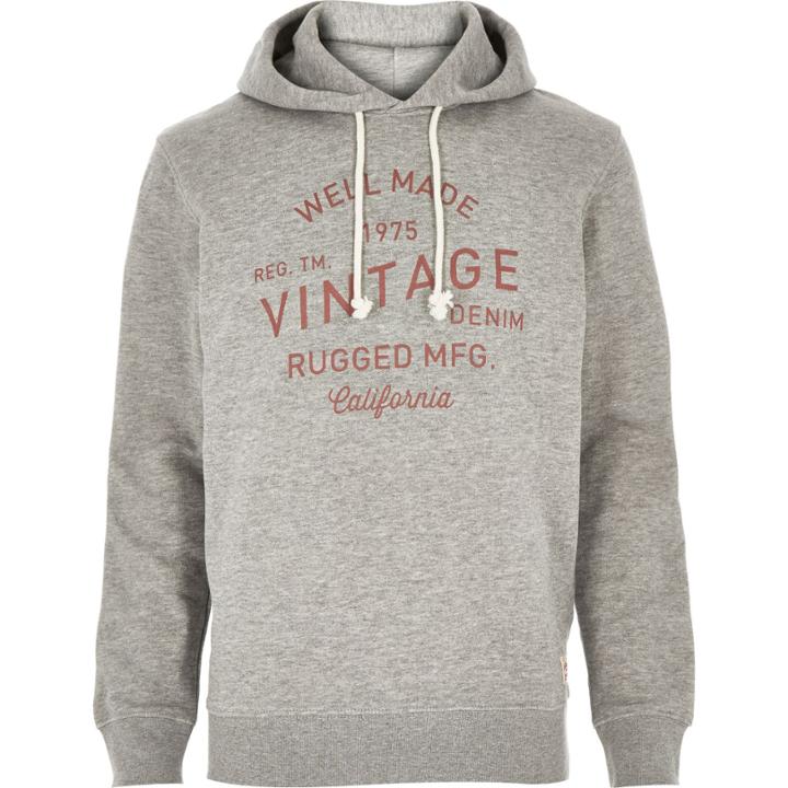 River Island Mensgrey Jack & Jones Vintage Print Sweatshirt