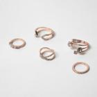 River Island Womens Rose Gold Tone Rhinestone Rings Pack