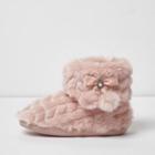River Island Womens Quilted Faux Fur Boots