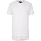 River Island Menswhite Longline Double Layer T-shirt