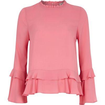 River Island Womens Double Frill Long Sleeve Top