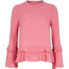 River Island Womens Double Frill Long Sleeve Top