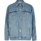 River Island Womens Plus Slogan Print Denim Jacket