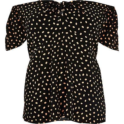 River Island Womens Plus Spot Tea Top