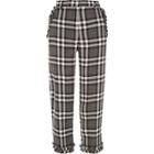 River Island Womens Check Frill Hem Cropped Trousers
