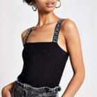 River Island Womens Iridescent Diamante Bodysuit