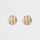River Island Womens Gold Colour Textured Stud Earrings