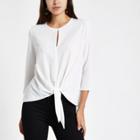 River Island Womens White Front Long Sleeve Top