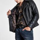 River Island Mens Ri 30 Leather Biker Jacket