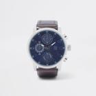 River Island Mens Large Blue Round Face Watch