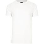 River Island Mens White Jacquard Short Sleeve Slim Fit T-shirt