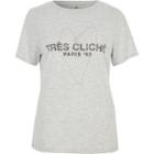 River Island Womens Marl 'tres Cliche' Heart Chain T-shirt