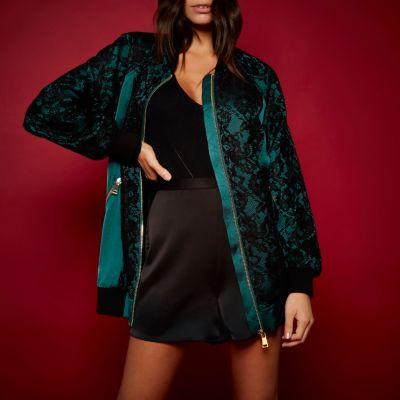 River Island Womens Ri Studio Satin Lace Oversized Bomber