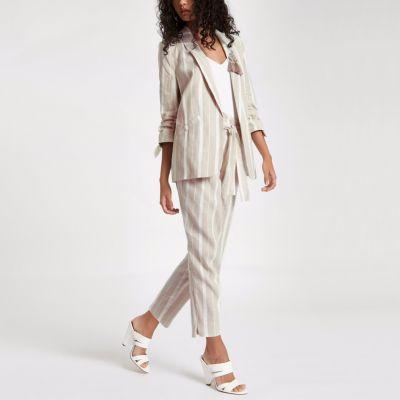 River Island Womens Stripe Tapered Leg Trousers