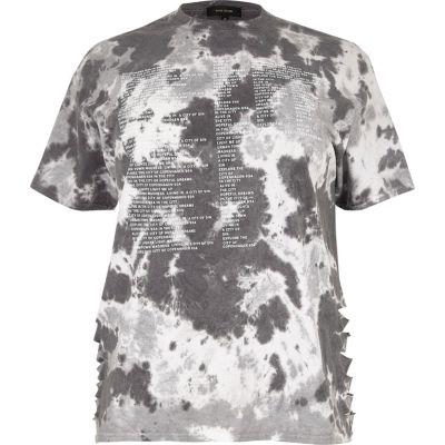 River Island Womens Plus Tour Tie Dye Slash Side T-shirt