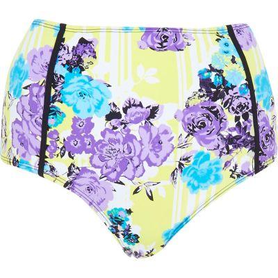 River Island Womens Floral High Waisted Bikini Bottoms