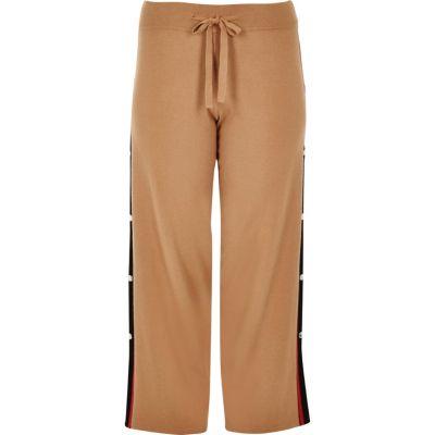 River Island Womens Plus Knit Popper Side Joggers