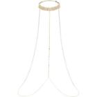 River Island Womens Gold Tone Rhinestone Choker Body Harness