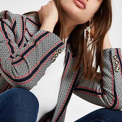 River Island Womens Stripe Print Blazer
