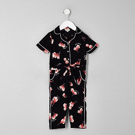 River Island Mini Girls Floral Shirt Jumpsuit