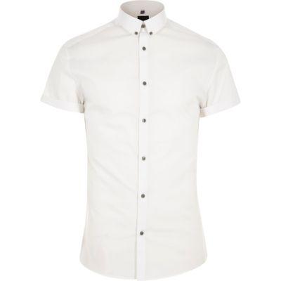 River Island Mens Big And Tall White Poplin Slim Fit Shirt