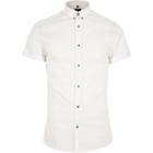 River Island Mens Big And Tall White Poplin Slim Fit Shirt