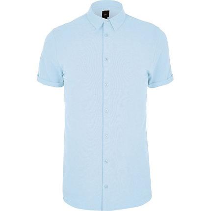 River Island Mens Big And Tall Pique Muscle Fit Shirt