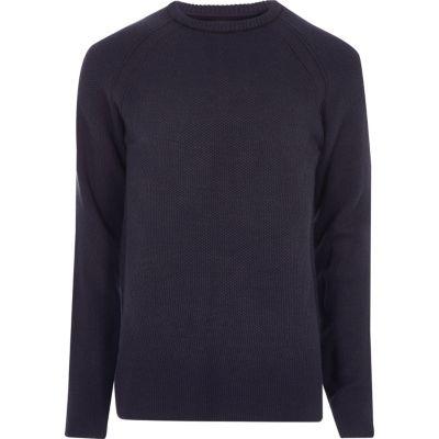River Island Mens Textured Crew Neck Sweater