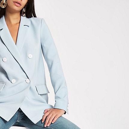 River Island Womens Double-breasted Boyfriend Blazer