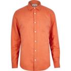 River Island Mens Linen Blend Long Sleeve Shirt