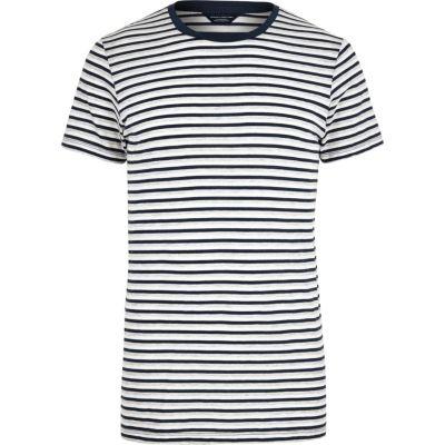 River Island Mensnavy Jack & Jones Premium Striped T-shirt