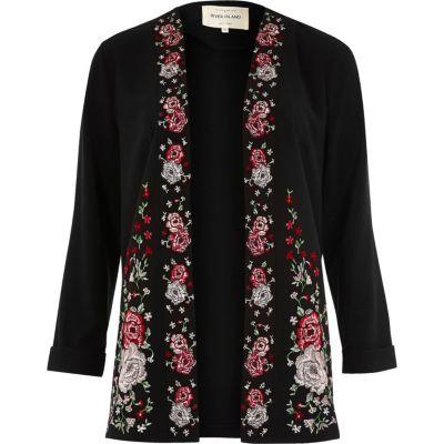 River Island Womens Floral Embroidered Duster Coat