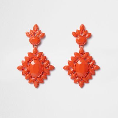 River Island Womens Jewel Encrusted Drop Earrings