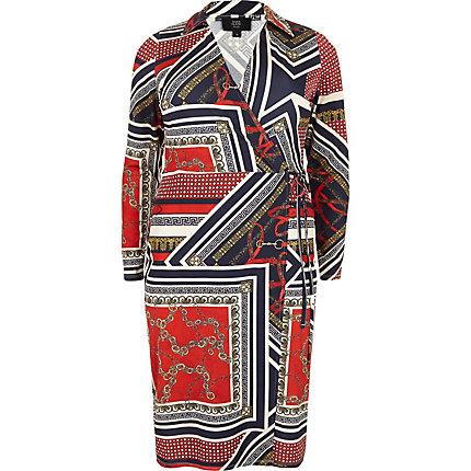 River Island Womens Plus Sloane Print Wrap Dress