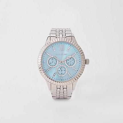 River Island Womens Silver Round Face Chain Link Strap Watch