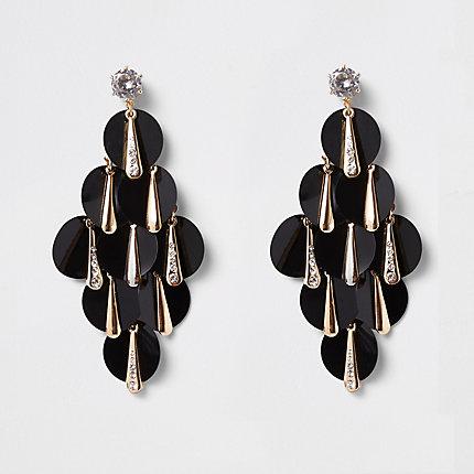 River Island Womens Gold Tone Sequin Layered Earrings