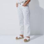 River Island Womens Petite White Faux Pearl Boyfriend Jeans