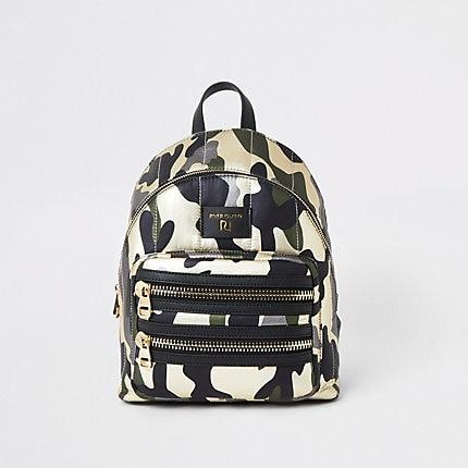 River Island Womens Camo Print Backpack