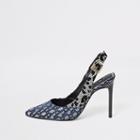 River Island Womens Ri Monogram Sling Back Court Shoe