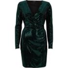 River Island Womens Sequin Metallic Wrap Bodycon Dress