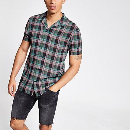 River Island Mens Neon Check Shirt