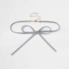 River Island Womens Faux Suede Bow Choker Necklace