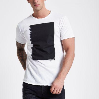River Island Mens Only And Sons White Contrast Print T-shirt