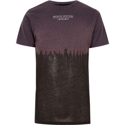 River Island Mens Tie Dye Print Burnout T-shirt