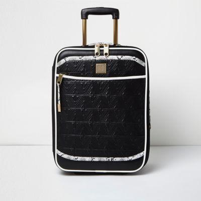 River Island Womens Quilted Snake Print Cabin Suitcase
