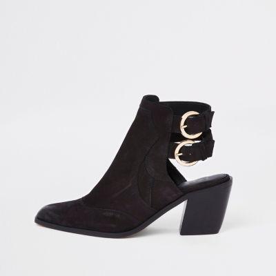 River Island Womens Leather Backless Strappy Boots