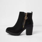 River Island Womens Side Zip Chunky Ankle Boots