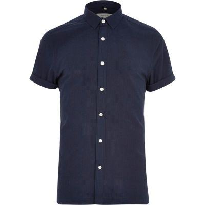 River Island Mens Seersucker Short Sleeve Shirt